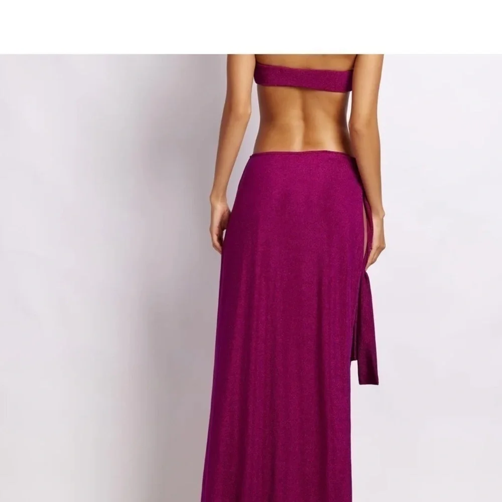 NWT Meshki Sierra Strapless Shimmer Dress XL Violet Shimmer